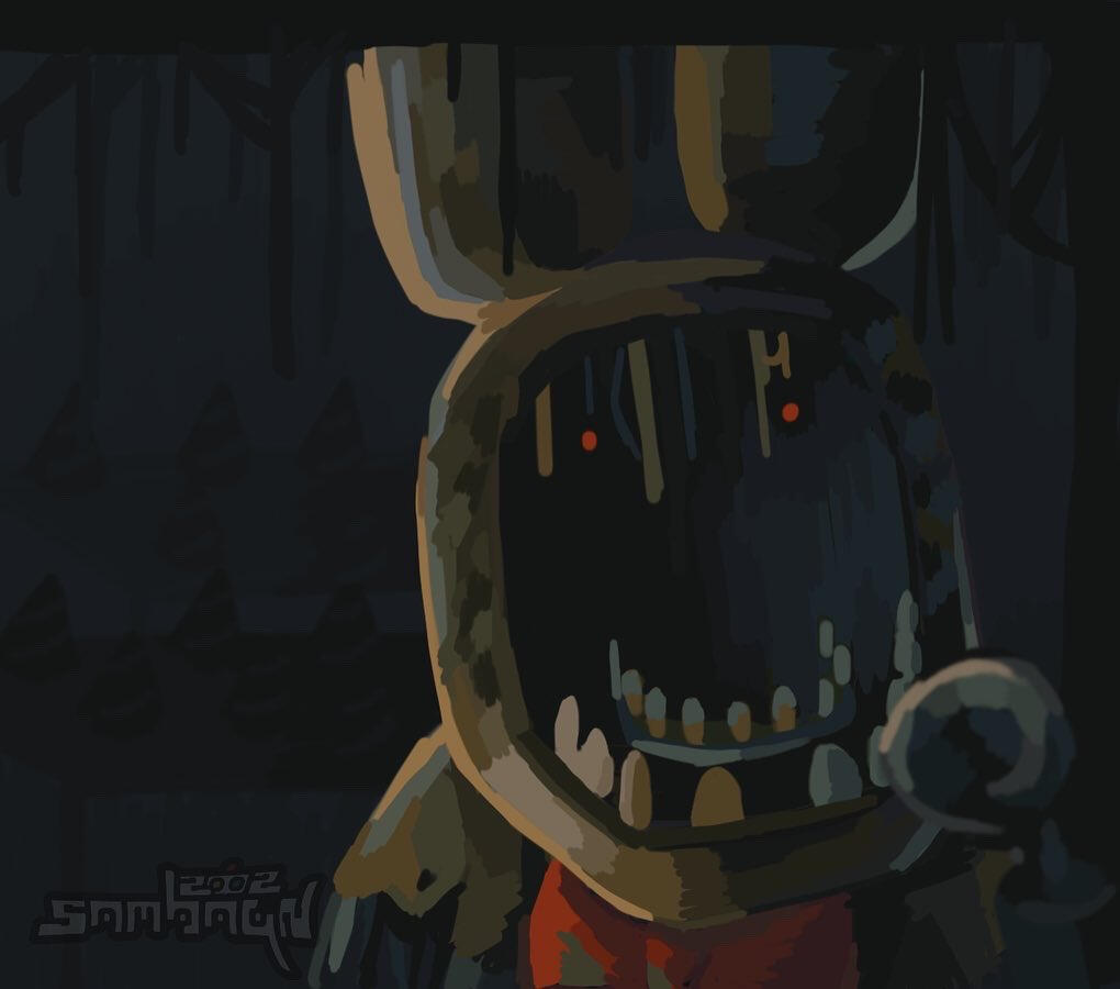 A digital painting of 'Bonnie' from 'Five Nights at Freddies' done in 2022.
