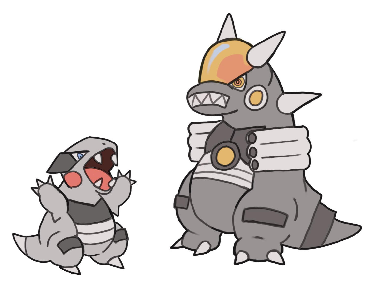 Unlike many other of my pokemon speculation designs, this one is based off a beta concept for a pokemon that never became real- ultimately based upon a few blurry pixels and a concept of a mecha-godzilla-like pokemon. Done in 2019.