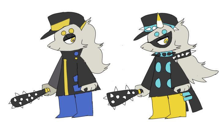 Designs for a scrapped small story,the rabbit design is a baseball player/train conductor. Done in 2018.