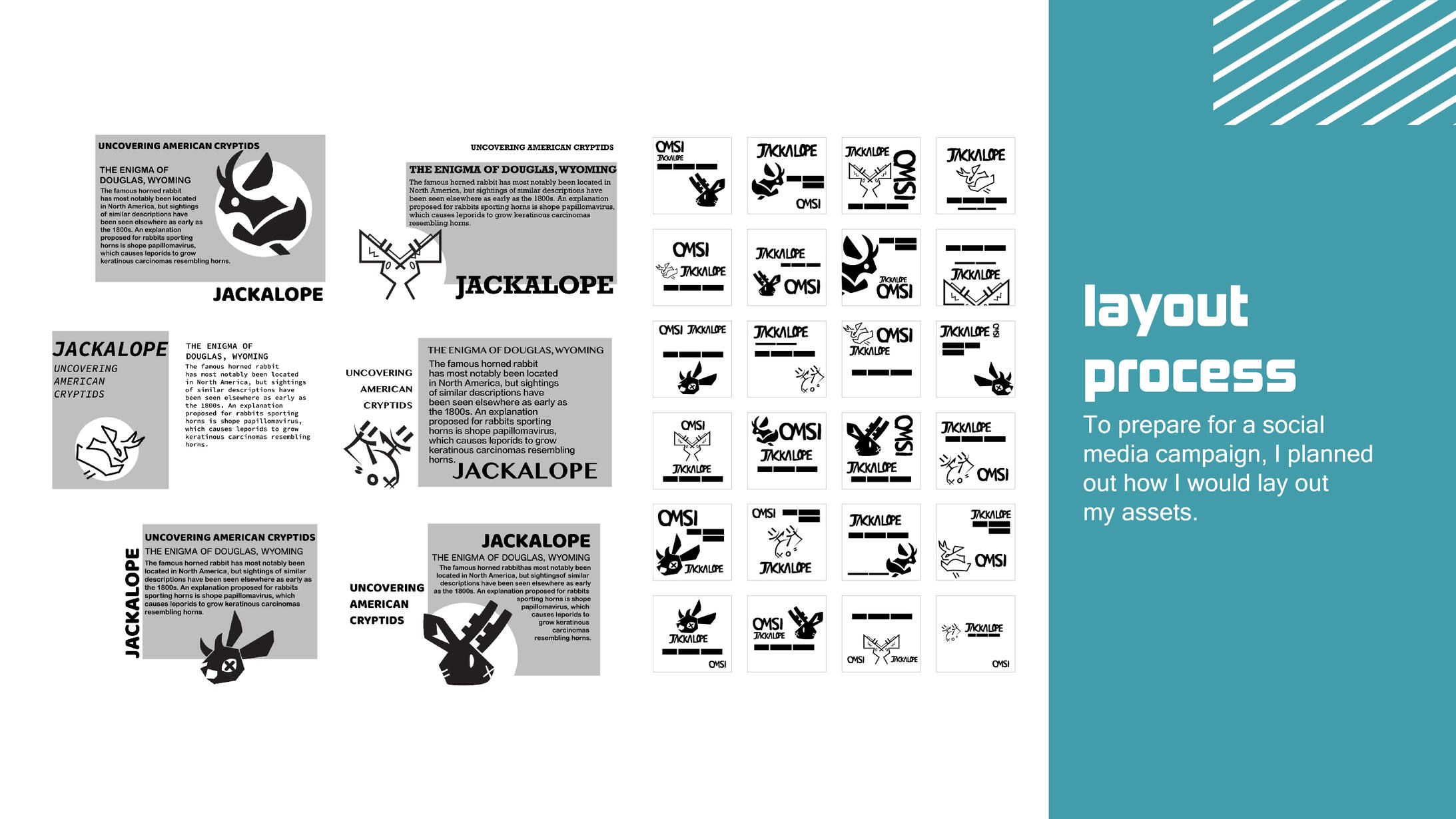 Layout drafts  done for the Jackalope project.