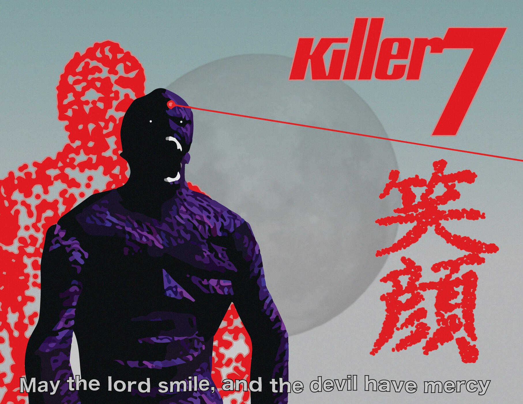 A poster arrangement for the 2005 video game, 'Killer7'.
